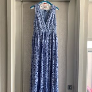 Powder Blue Lace Maxi Dress